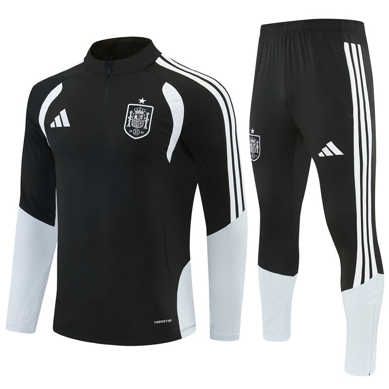 Spain Training Tracksuit Men/Kids 2026 2027 Black-League Threads